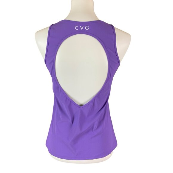 CVG Purple Athletic Racerback Tank Top Stretchy Workout Gym Wear Small - Picture 3 of 4